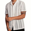KZZ Men's Semi-Sheer Short-Sleeve Shirt