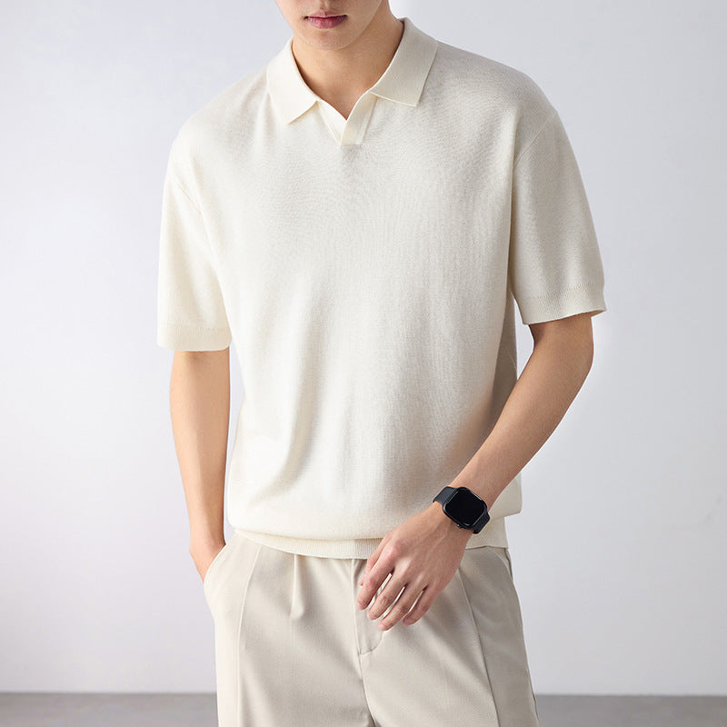 KZZ Short-Sleeve Summer Casual Pullover Polo Shirt
