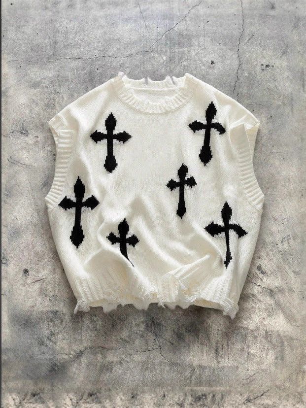 KZZ Street-Style Sleeveless Sweater