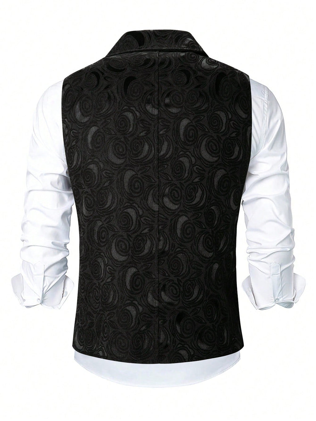 KZZ Men's Solid-Color Double-Breasted Suit Vest