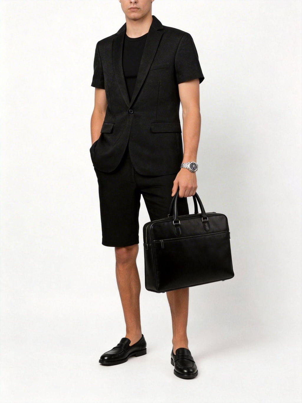 KZZ Men's Short-Sleeve Suit