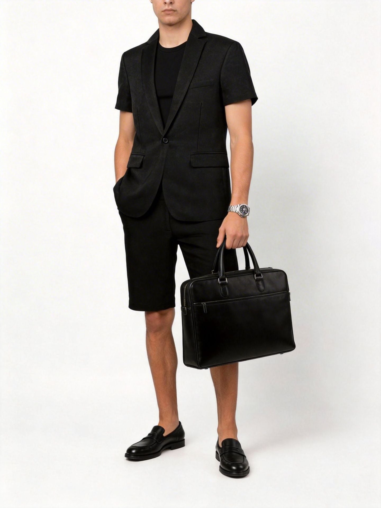 KZZ Men's Short-Sleeve Suit