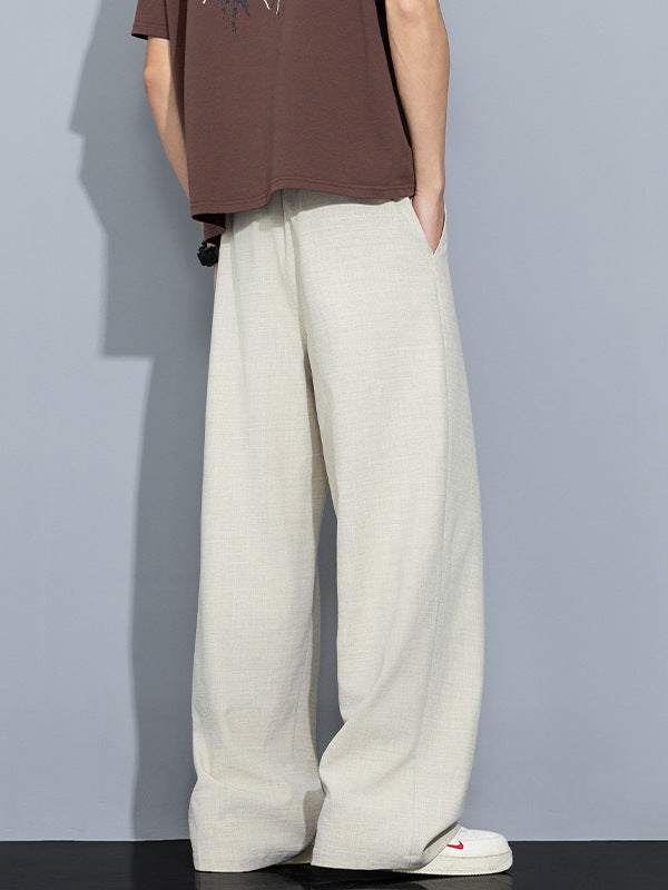 KZZ Men's Pleated Wide-Leg Dress Trousers