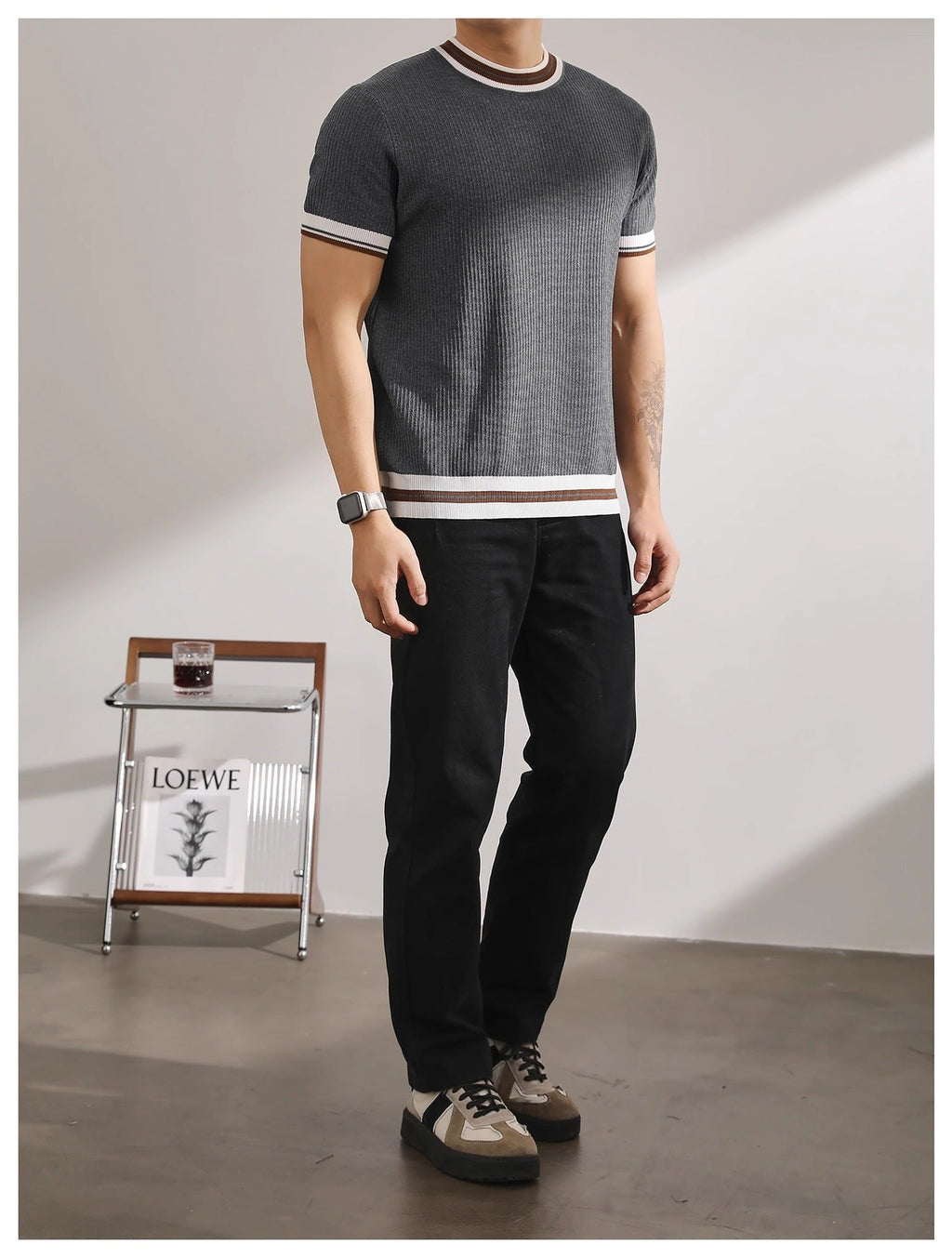 KZZ Casual Short-Sleeve Pullover Knit Top
