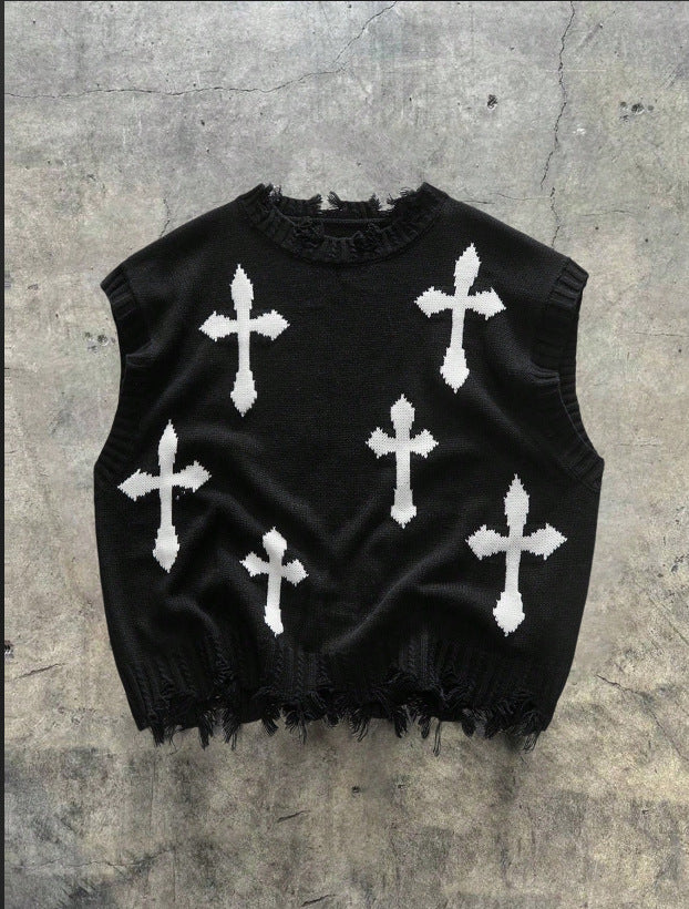 KZZ Street-Style Sleeveless Sweater