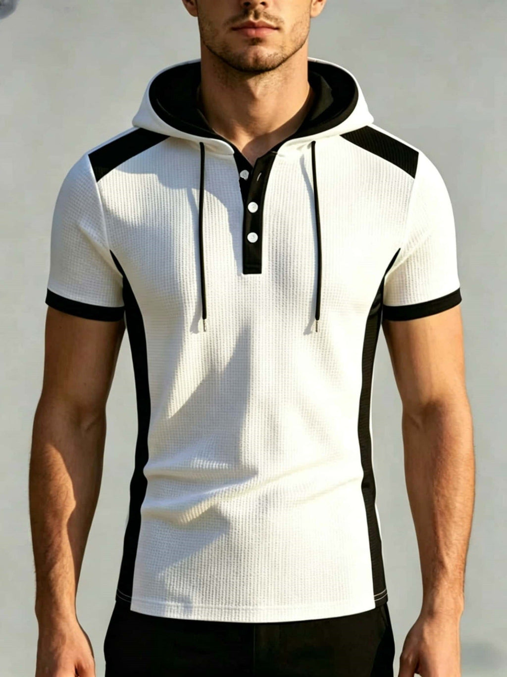 KZZ Waffle-Knit Short-Sleeve Top