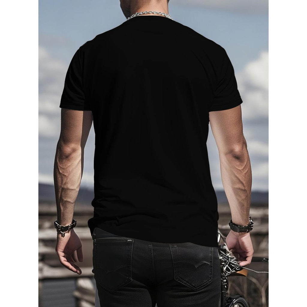 KZZ Men's fully printed short-sleeved T-shirt