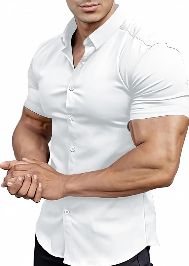 KZZ Men's short-sleeved printed shirt