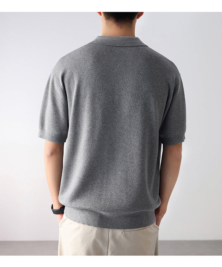 KZZ Short-Sleeve Summer Casual Pullover Polo Shirt