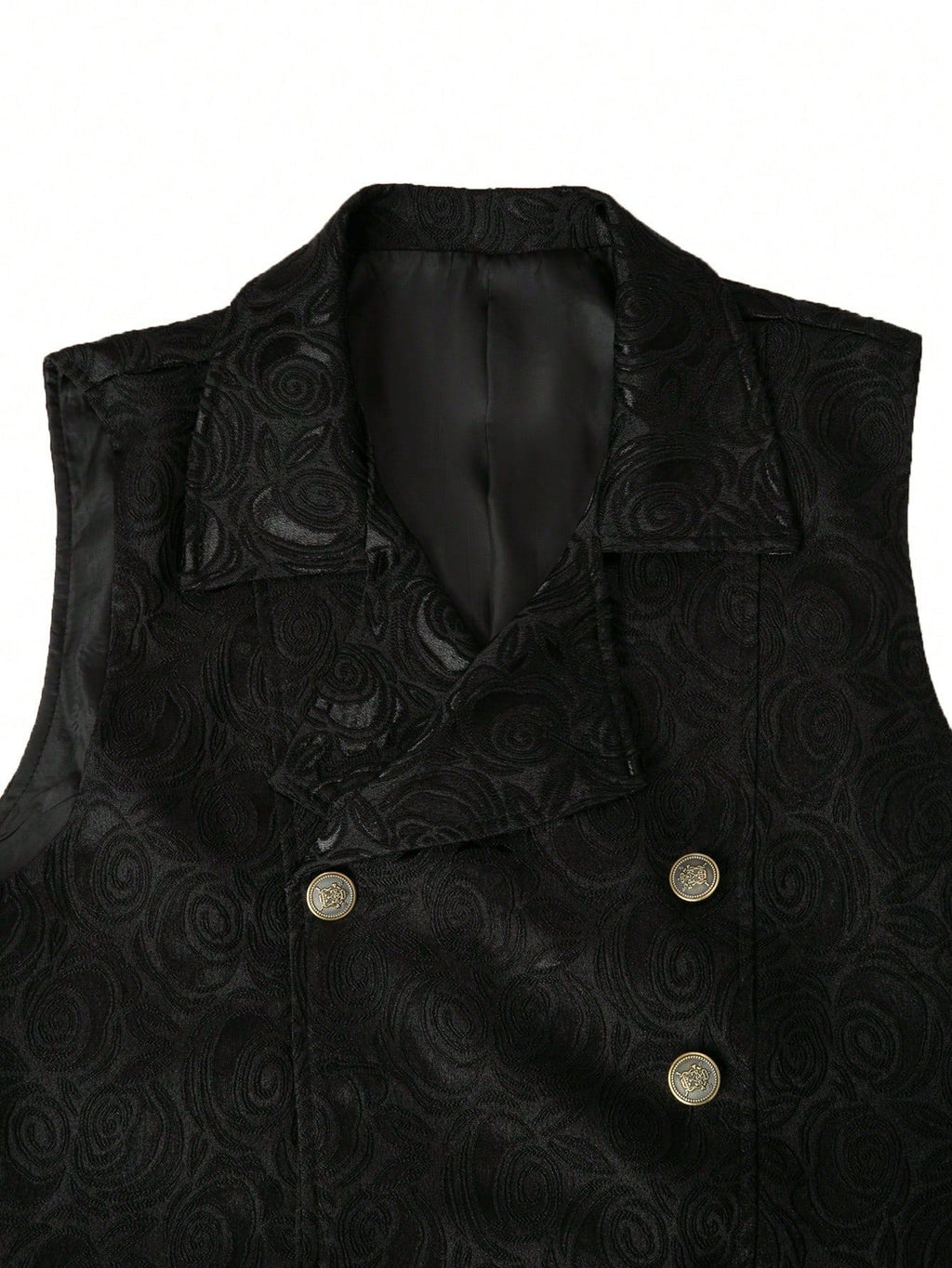 KZZ Men's Solid-Color Double-Breasted Suit Vest