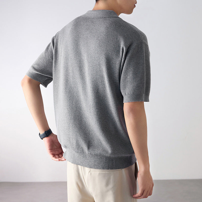 KZZ Short-Sleeve Summer Casual Pullover Polo Shirt
