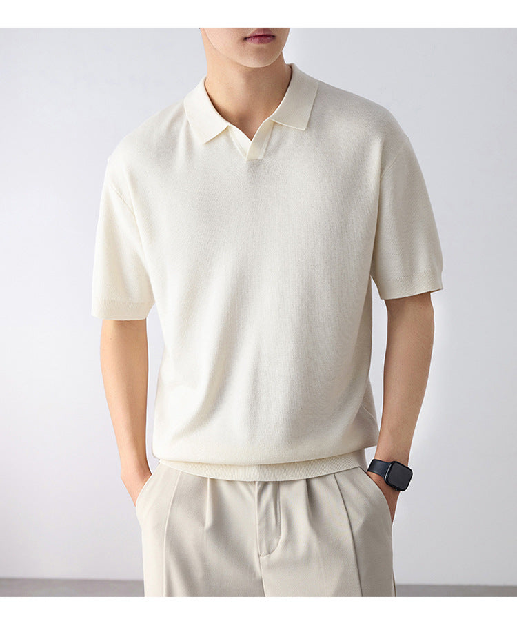 KZZ Short-Sleeve Summer Casual Pullover Polo Shirt