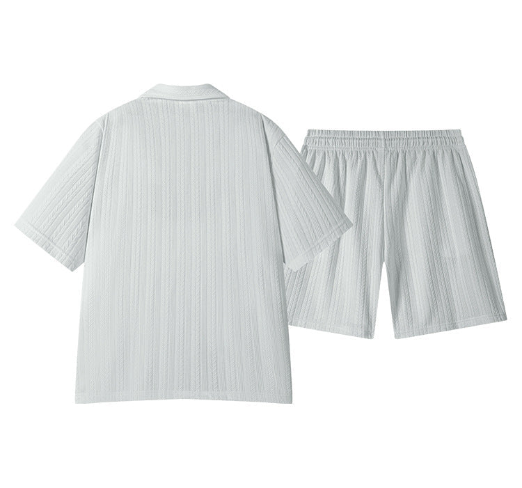 KZZ Men's Textured Knit Two-Piece Set