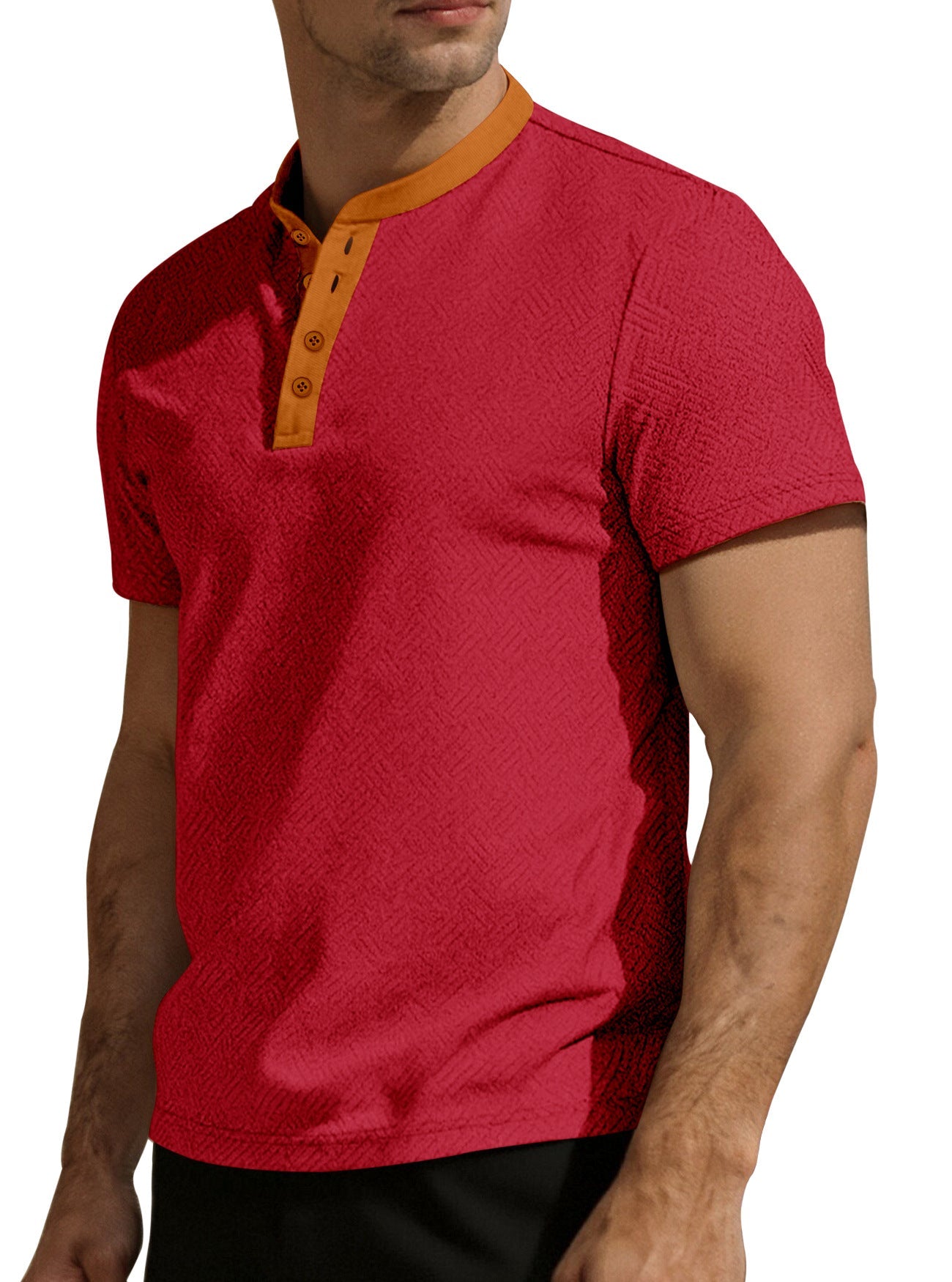 KZZ Men's Breathable Solid-Color Casual T-Shirt