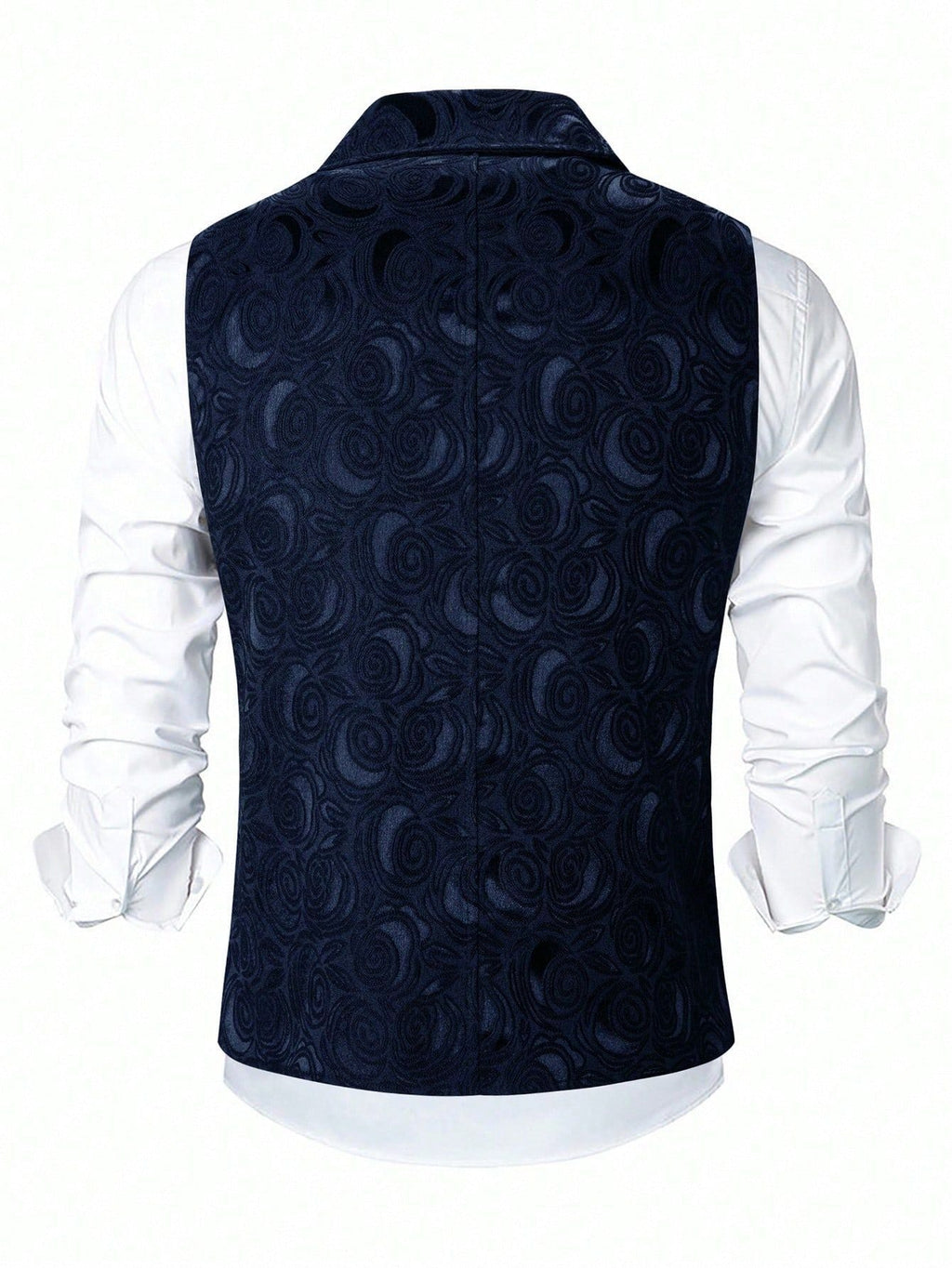 KZZ Men's Solid-Color Double-Breasted Suit Vest