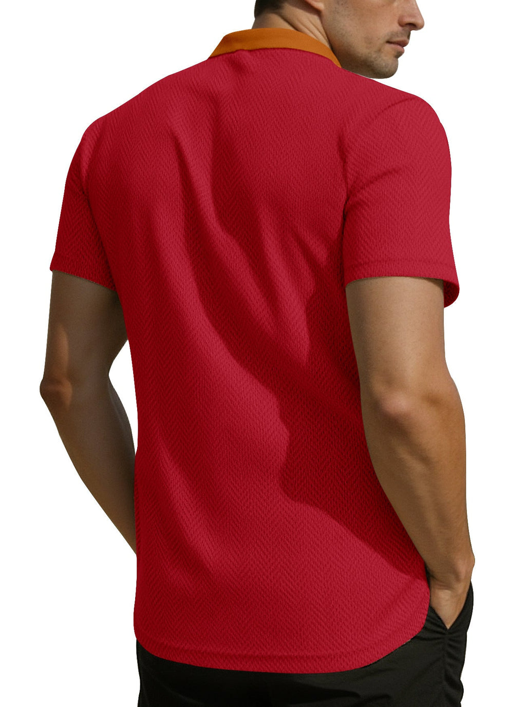 KZZ Men's Breathable Solid-Color Casual T-Shirt