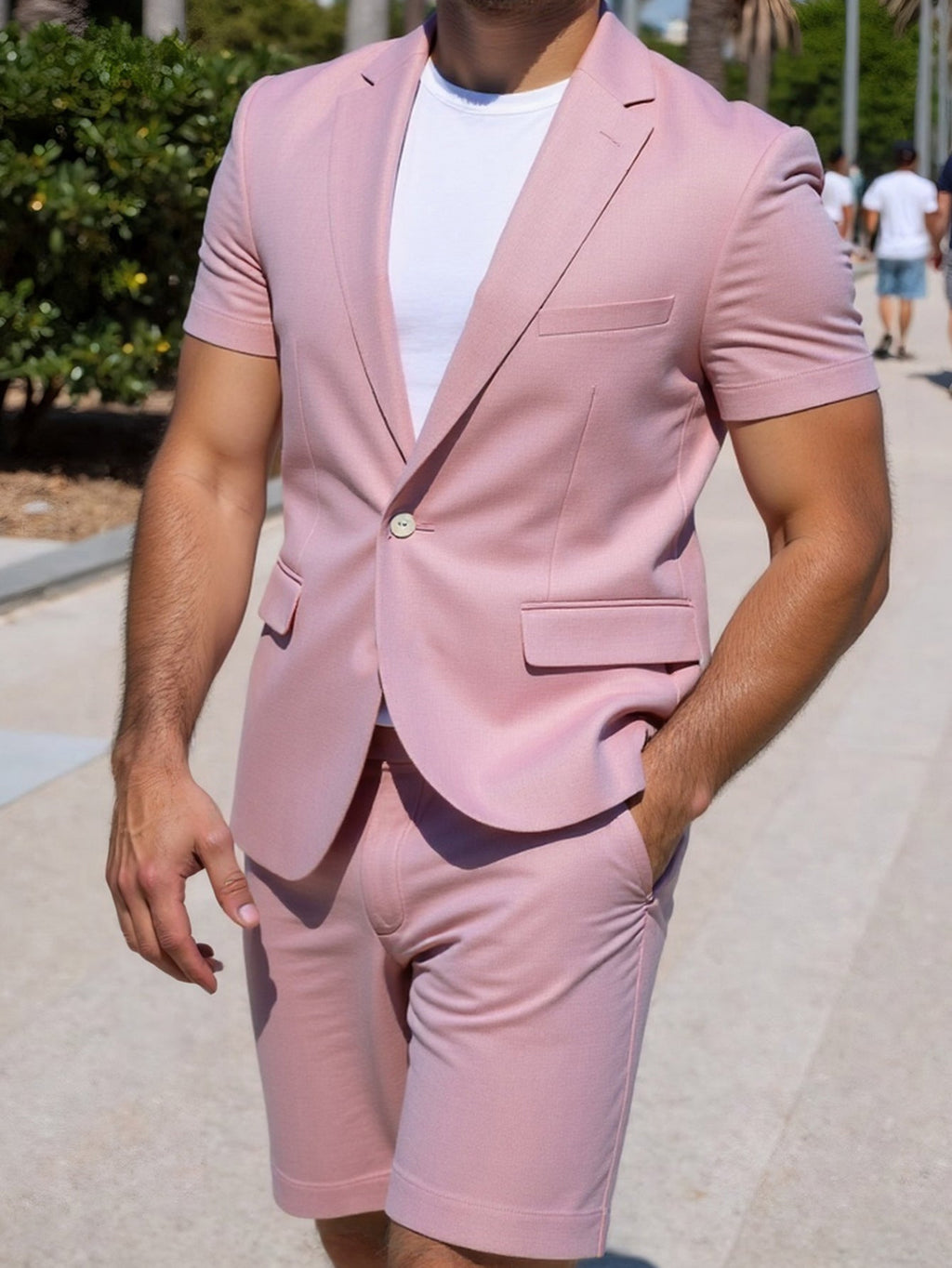 KZZ Men's Short-Sleeve Suit