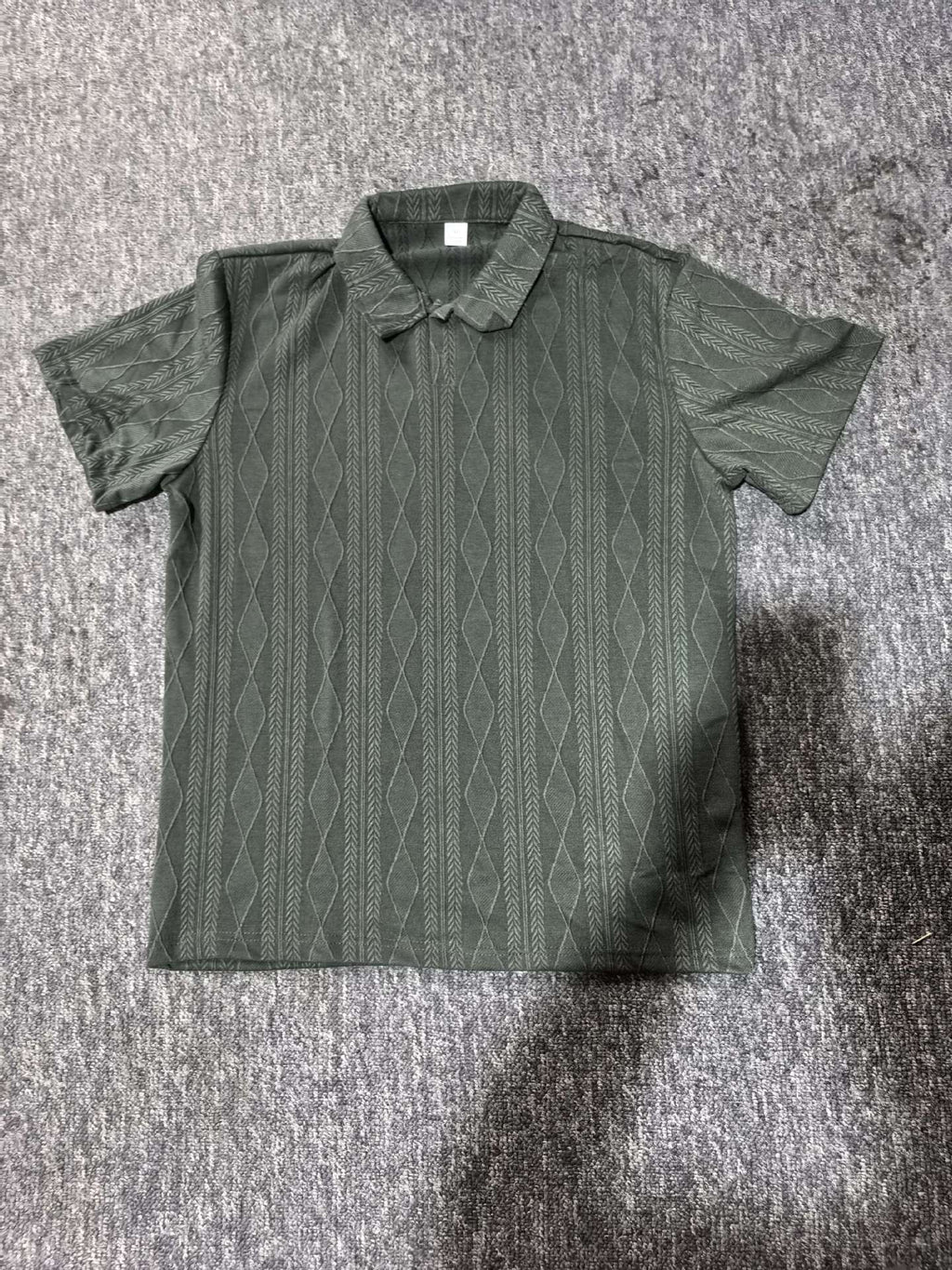 KZZ Retro loose textured knit polo shirt for men
