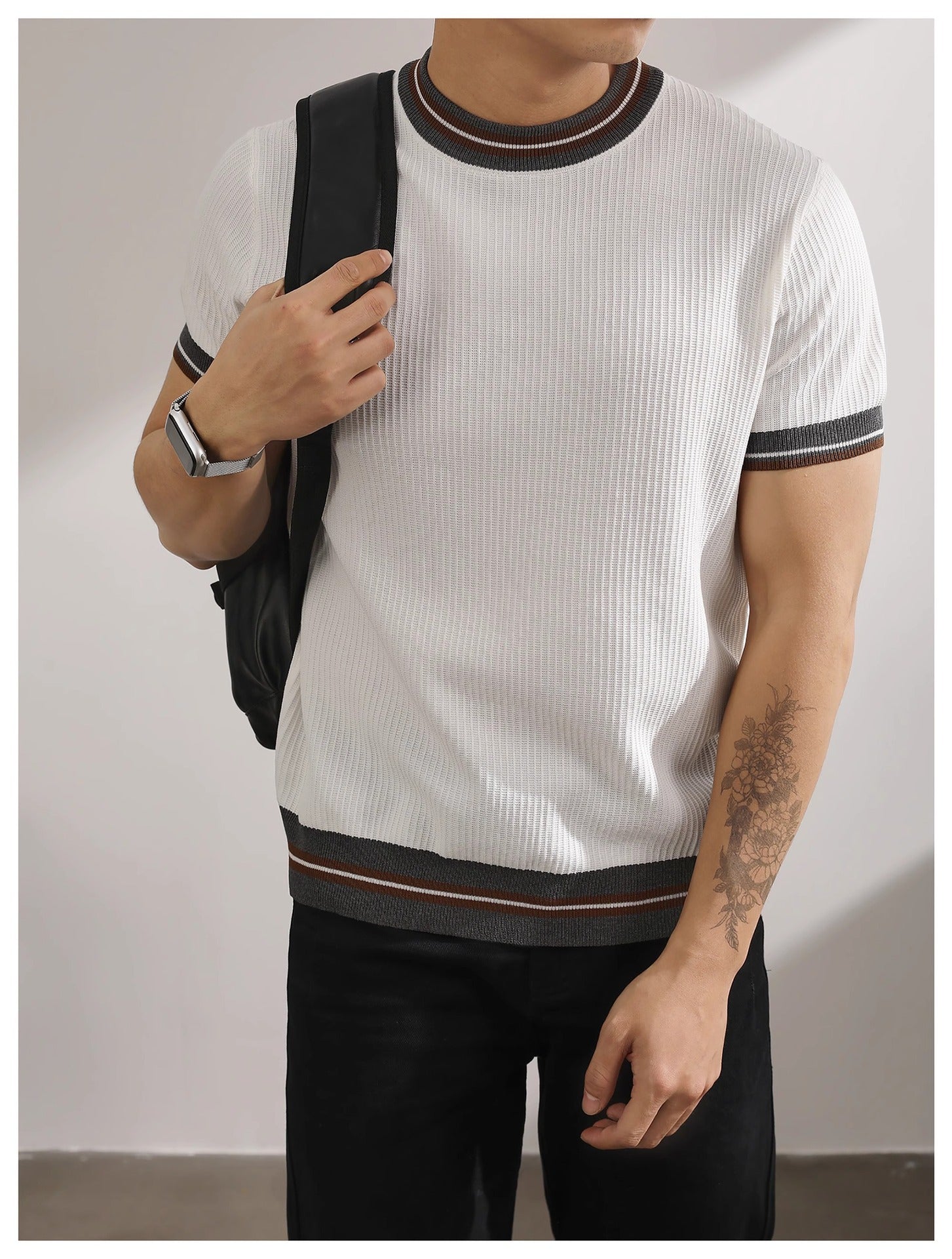 KZZ Casual Short-Sleeve Pullover Knit Top