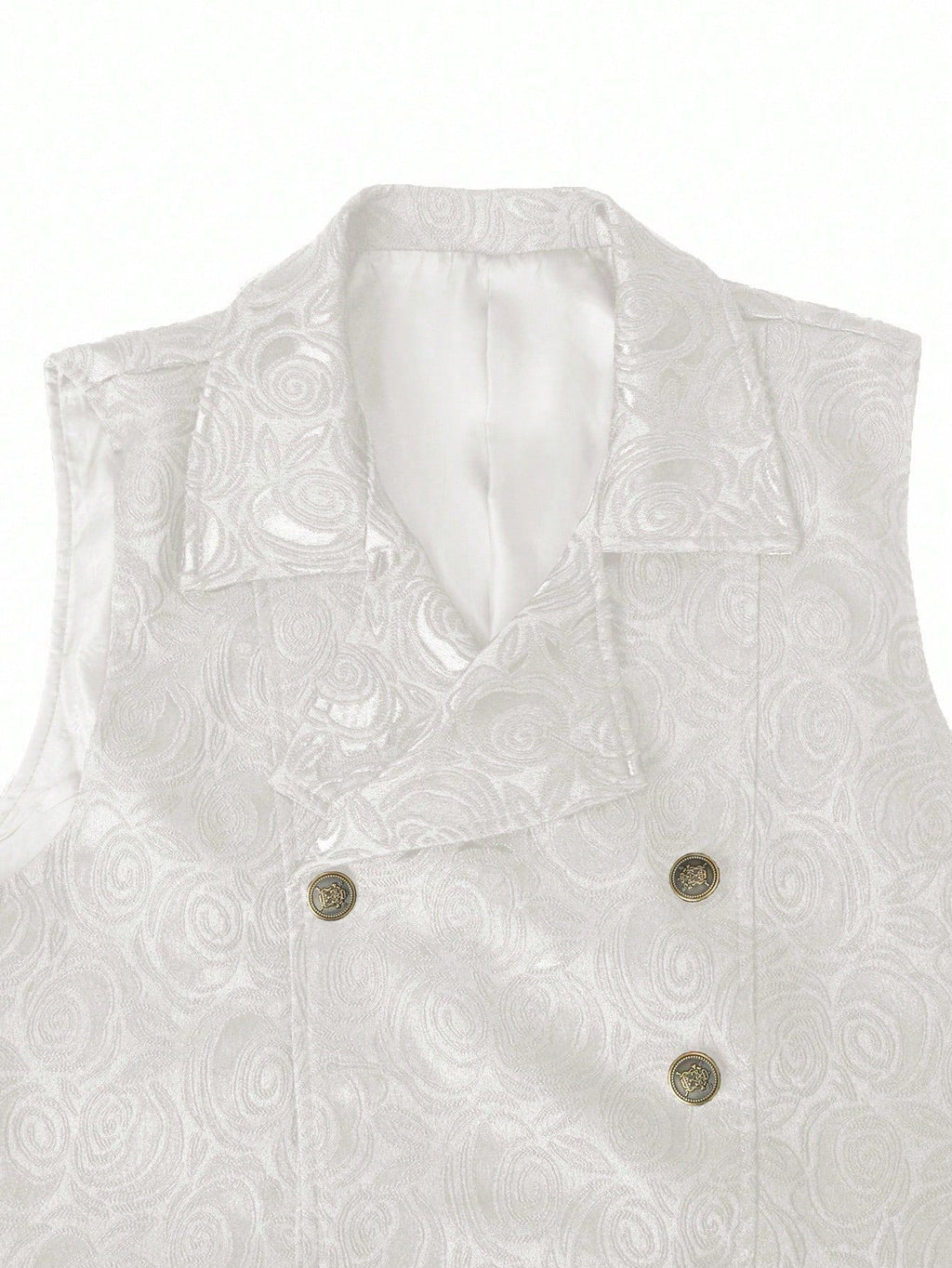 KZZ Men's Solid-Color Double-Breasted Suit Vest