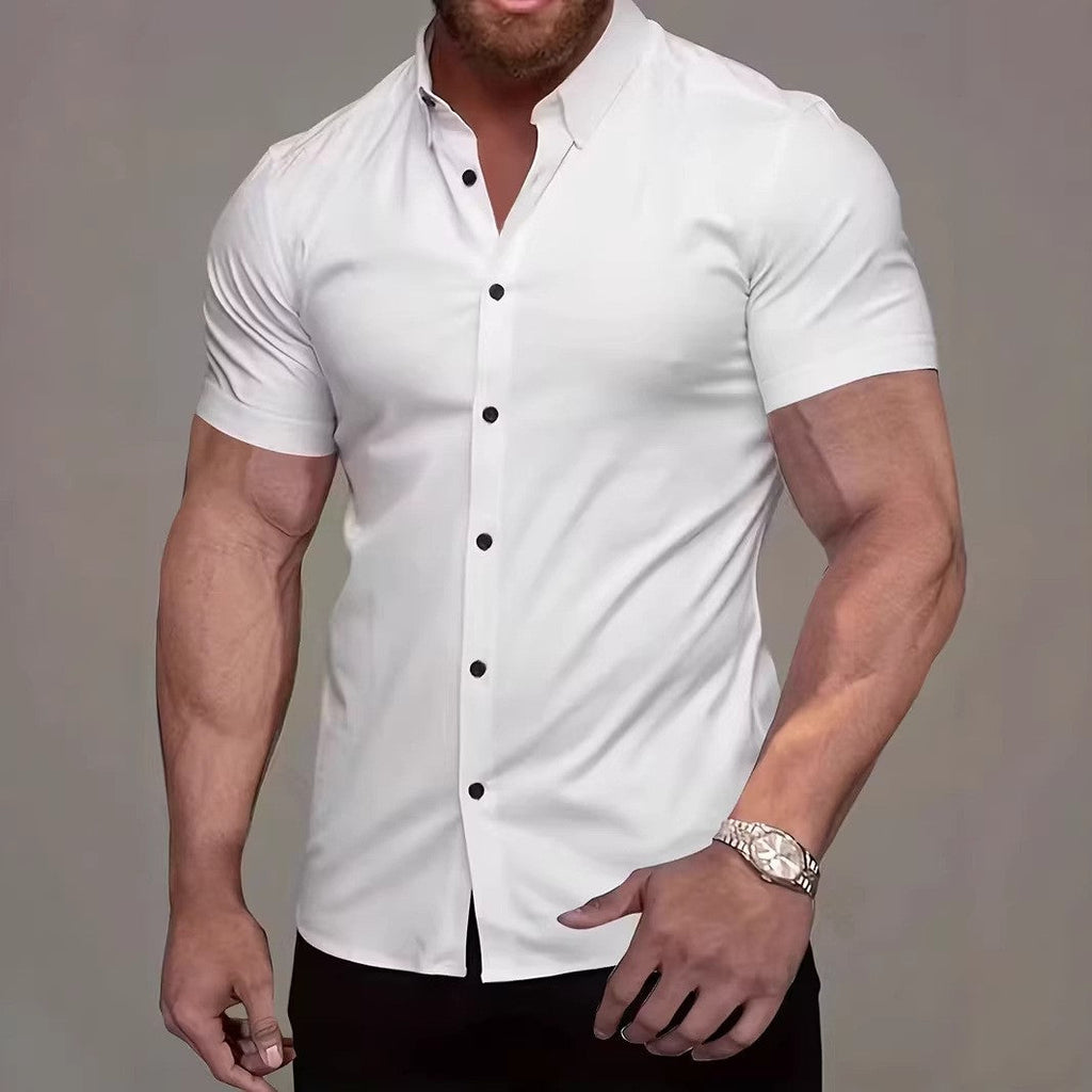KZZ Men's short-sleeved printed shirt