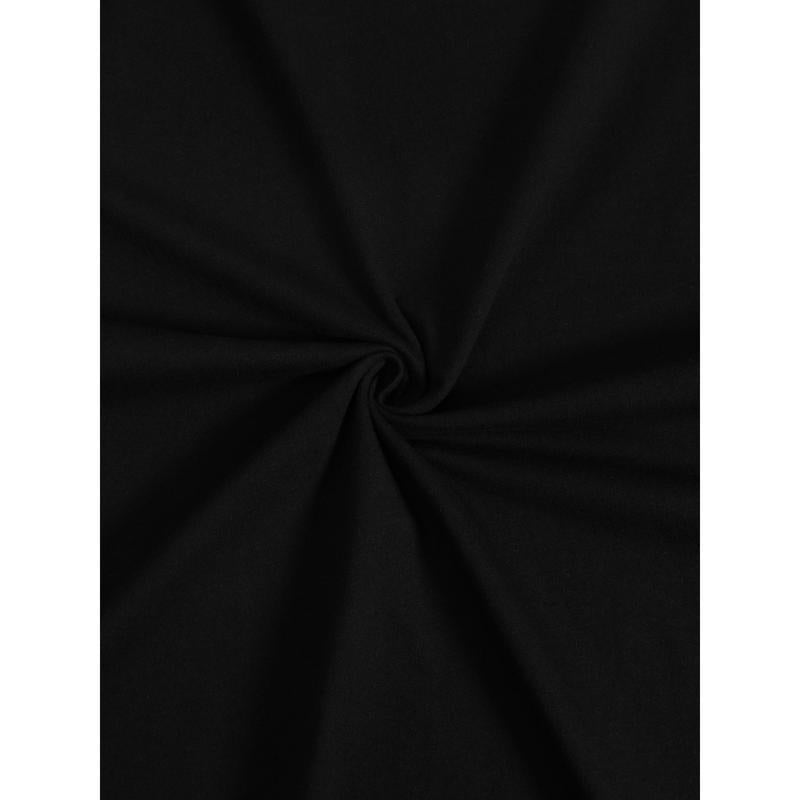 KZZ Men's black crew neck short-sleeved shirt (with flag pattern on the back)