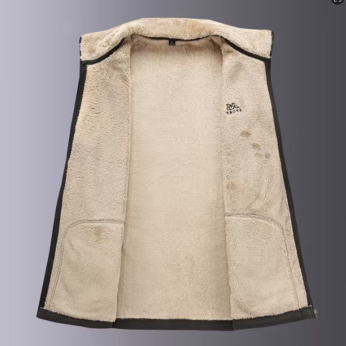 KZZ Men's Winter Outdoor Fleece Vest Sleeveless Jacket Thickly Padded Lined