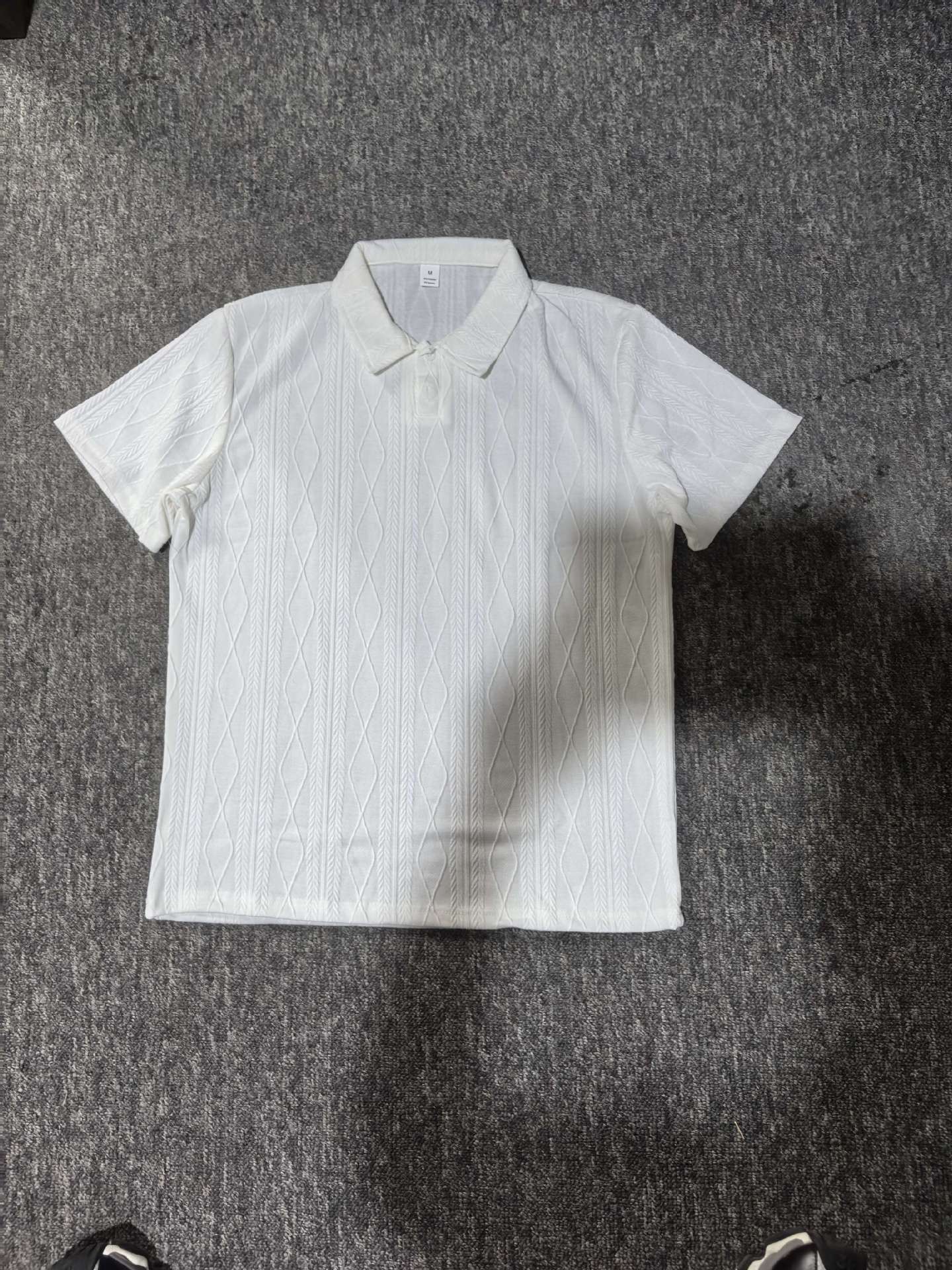 KZZ Retro loose textured knit polo shirt for men