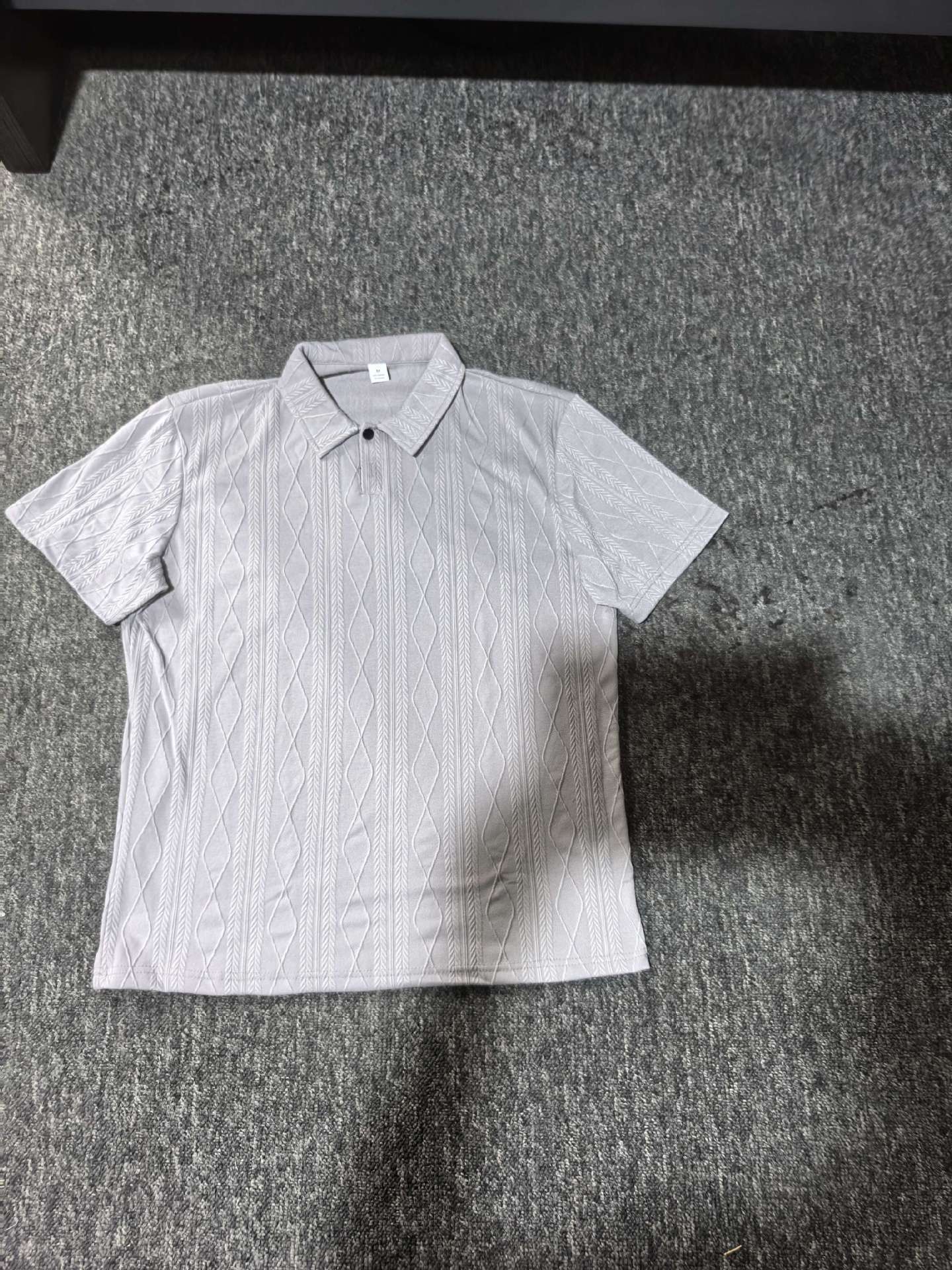 KZZ Retro loose textured knit polo shirt for men