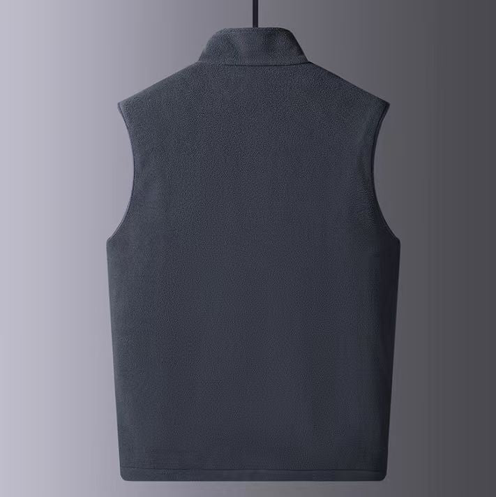 KZZ Men's Winter Outdoor Fleece Vest Sleeveless Jacket Thickly Padded Lined