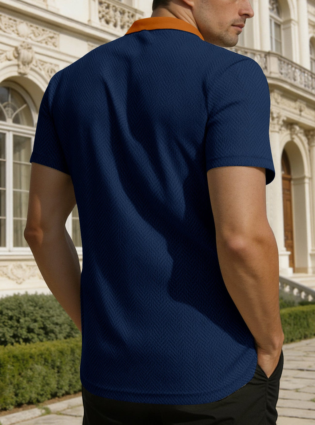 KZZ Men's Breathable Solid-Color Casual T-Shirt