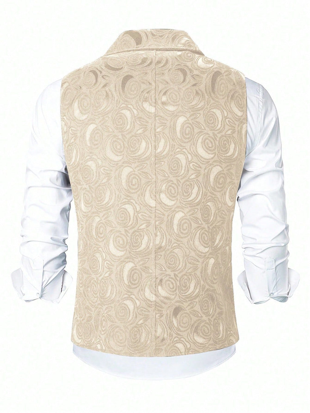 KZZ Men's Solid-Color Double-Breasted Suit Vest