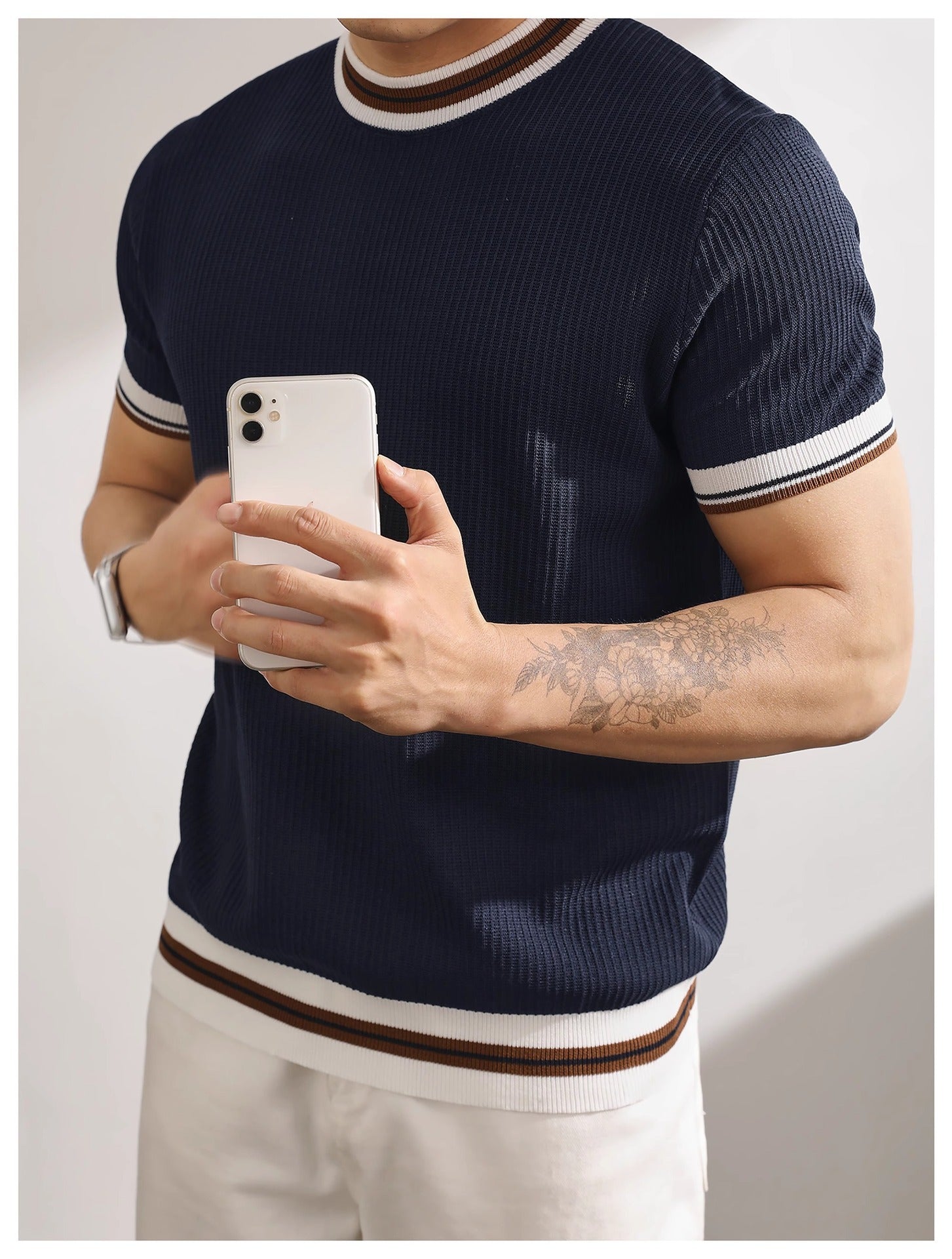 KZZ Casual Short-Sleeve Pullover Knit Top