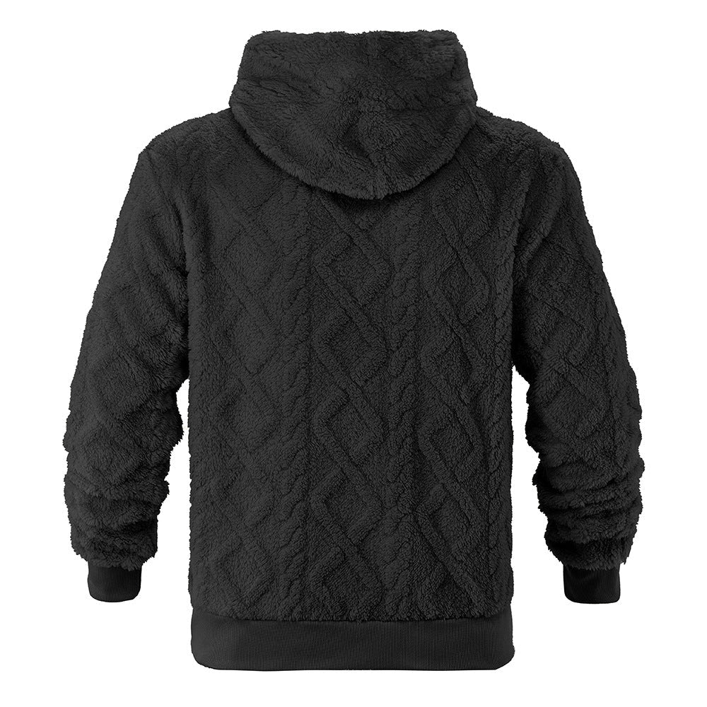 KZZ Men's Solid Color Fleece Hoodies Vintage Drawstring Sweatshirts