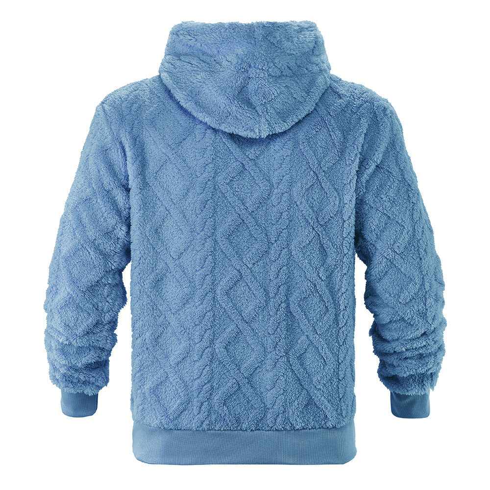 KZZ Men's Solid Color Fleece Hoodies Vintage Drawstring Sweatshirts
