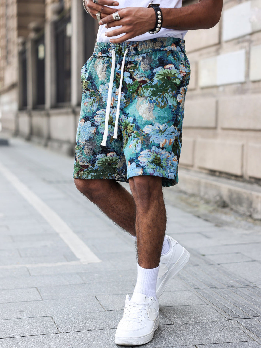 KZZ Retro floral brocade shorts
