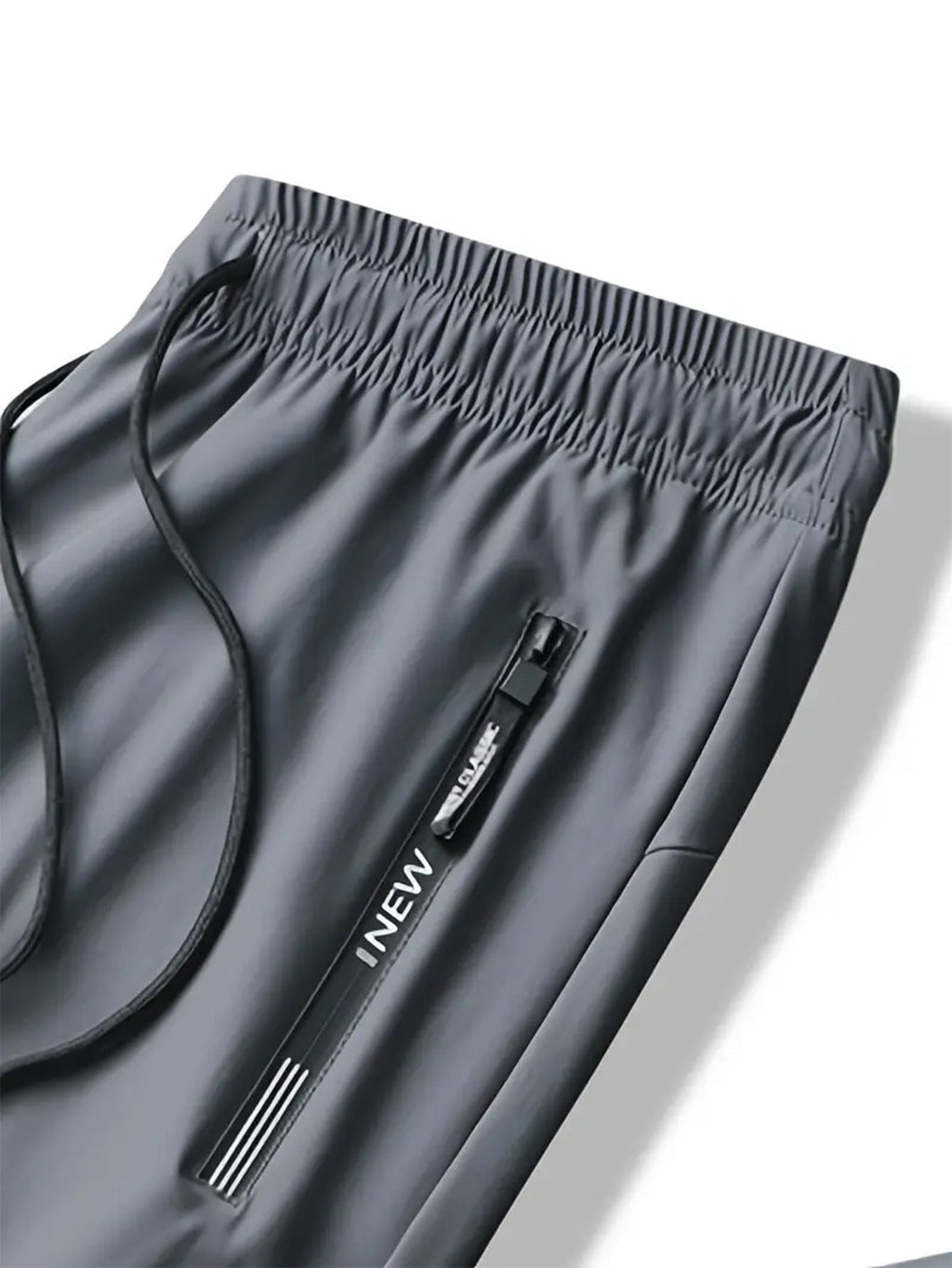 KZZ Men's Summer High Elastic Ice Silk Pants