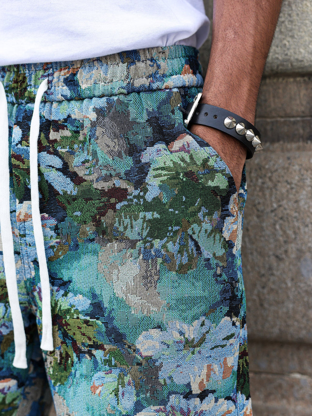 KZZ Retro floral brocade shorts