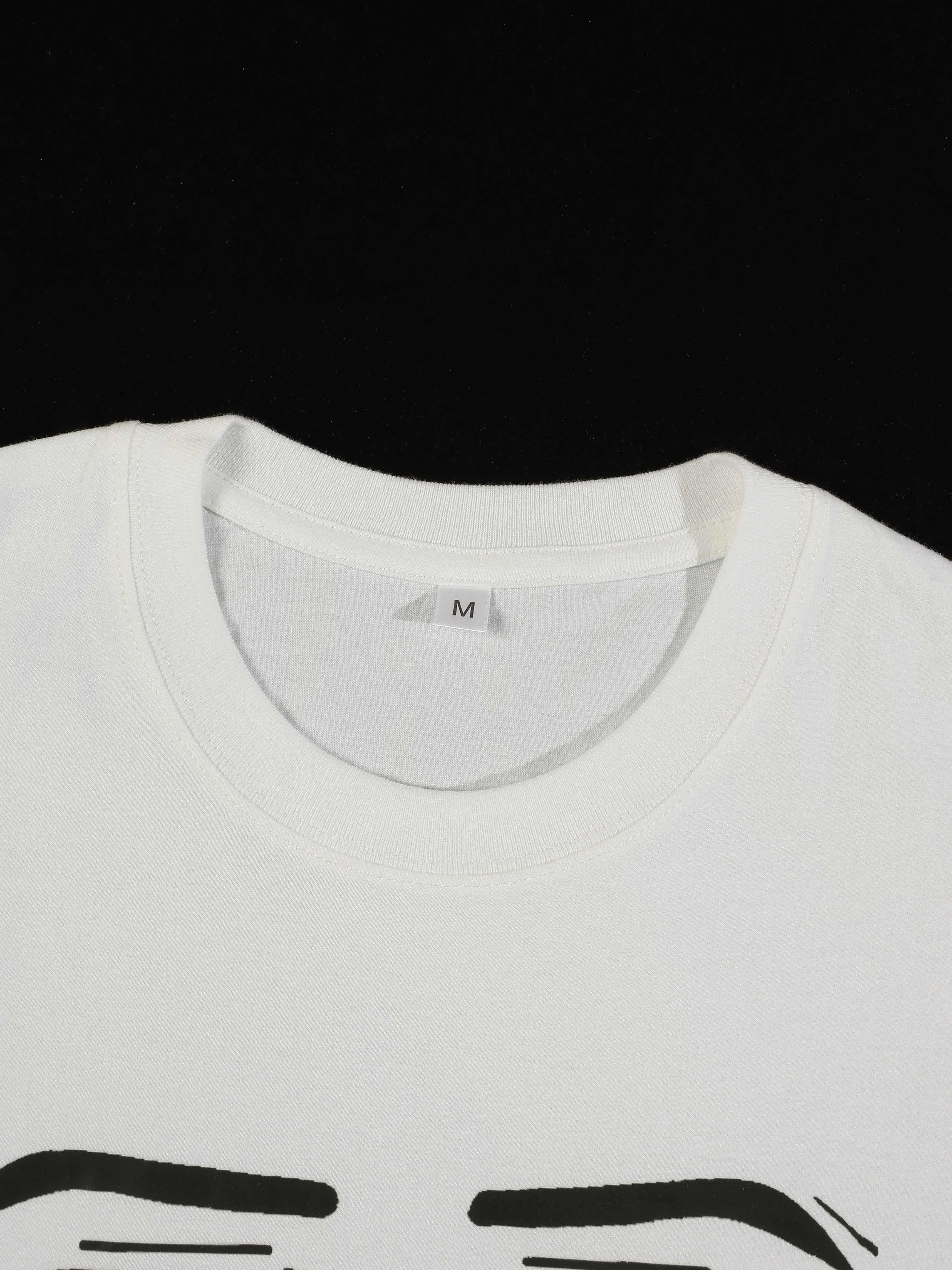 KZZ Men's Crew Neck Short-Sleeve Printed T-Shirt