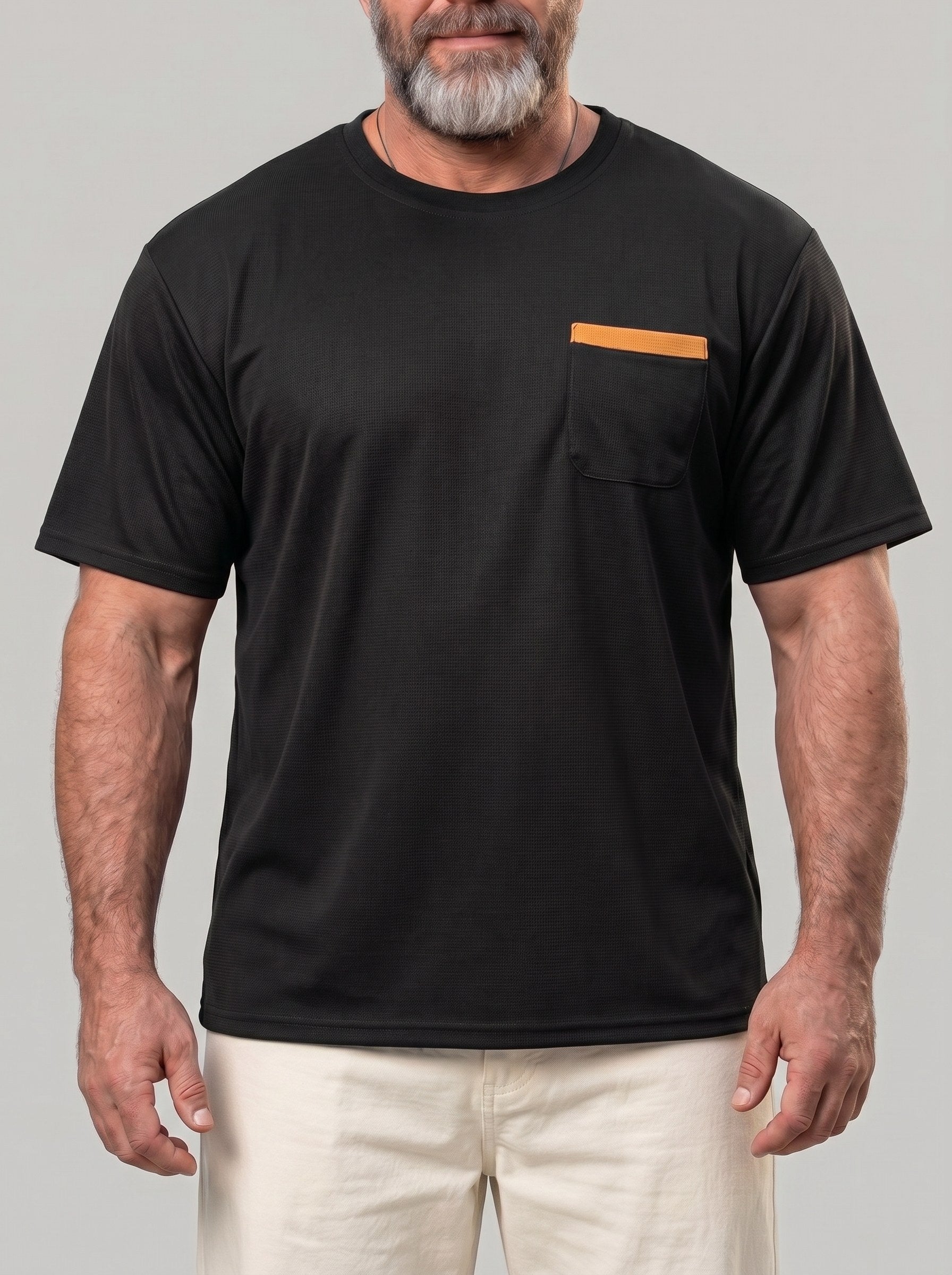 KZZ Men's Classic Waffle-Knit T-Shirt