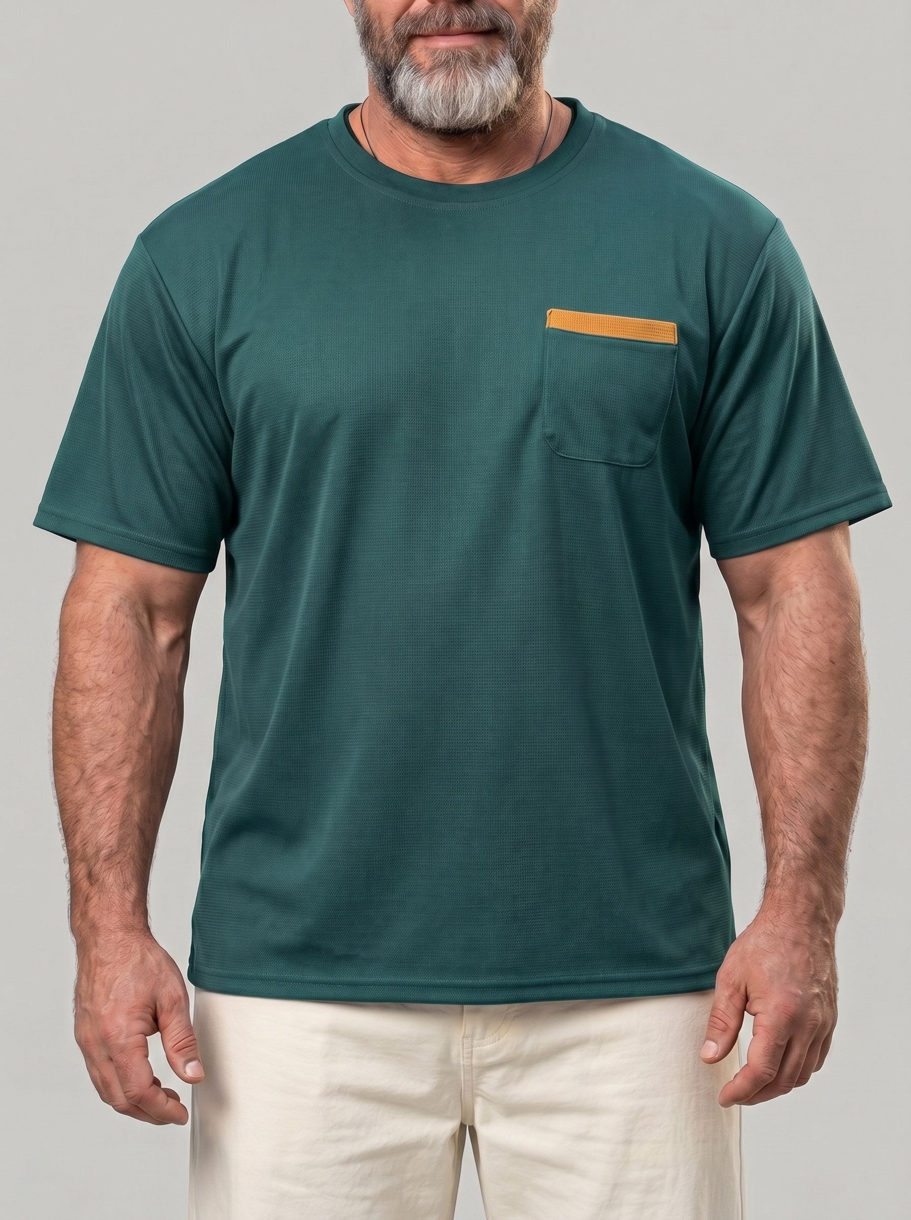 KZZ Men's Classic Waffle-Knit T-Shirt