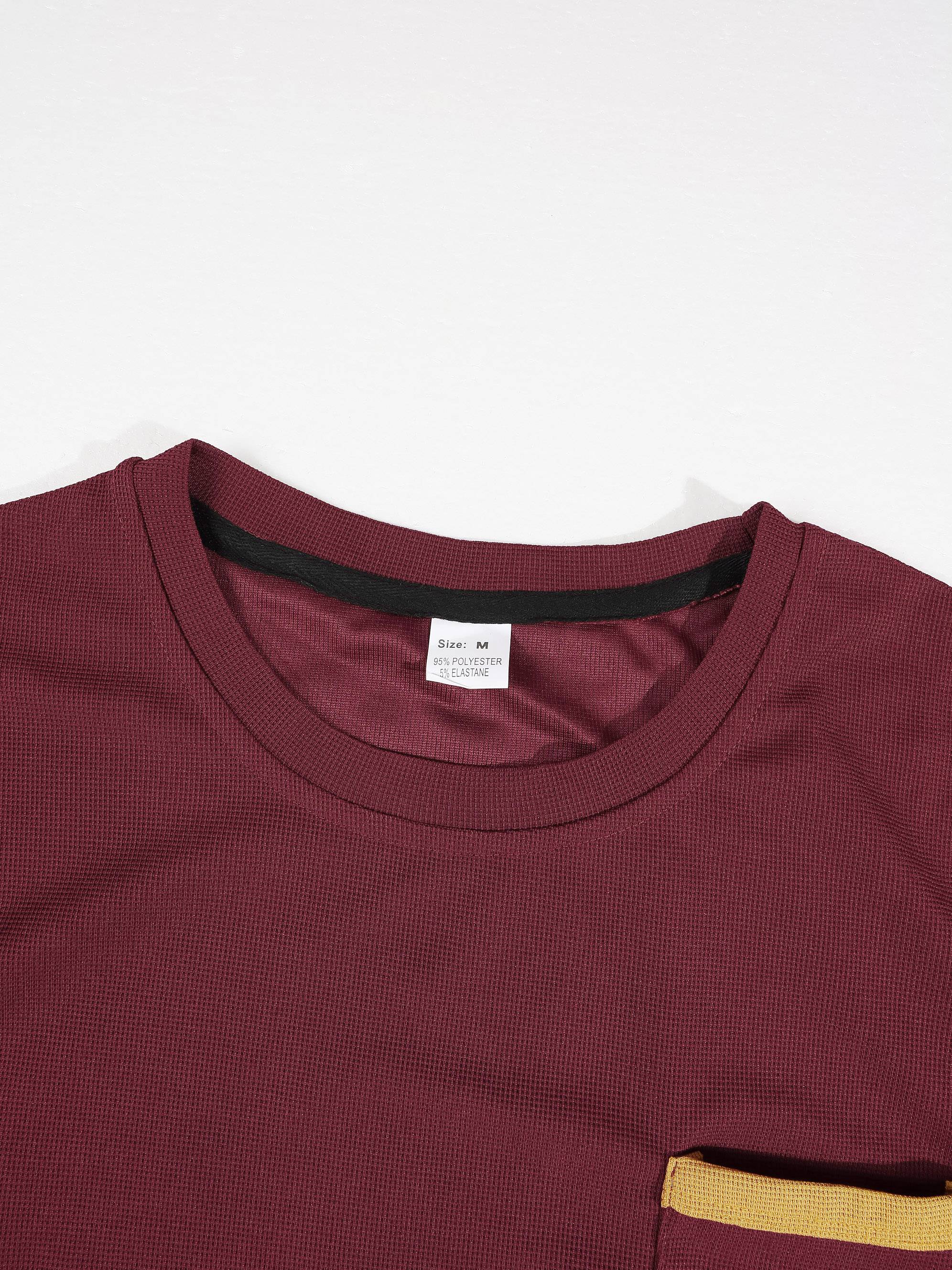 KZZ Men's Classic Waffle-Knit T-Shirt