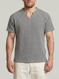 KZZ Men's Minimalist V-Neck Short-Sleeve Shirt