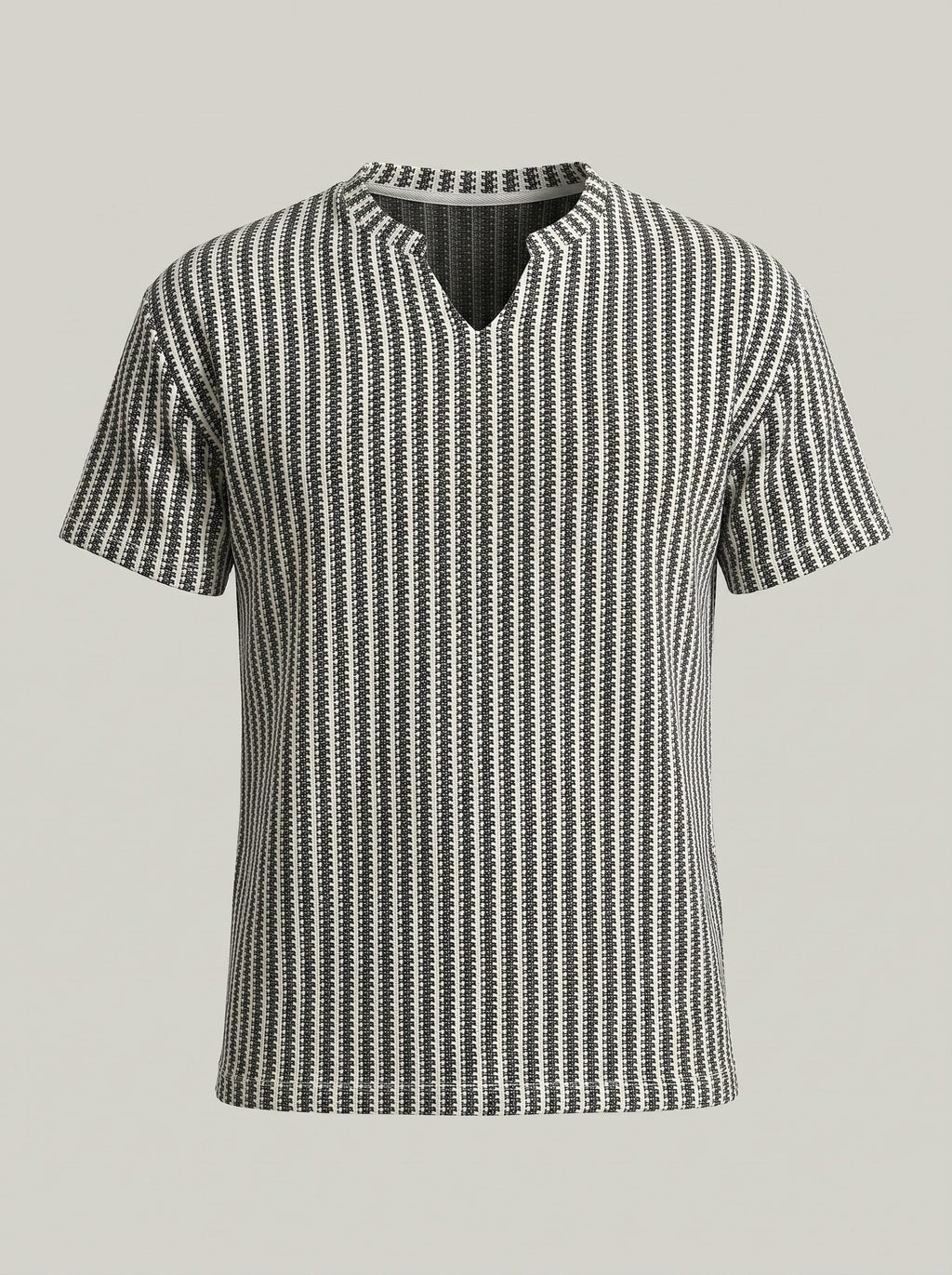 KZZ Men's Minimalist V-Neck Short-Sleeve Shirt