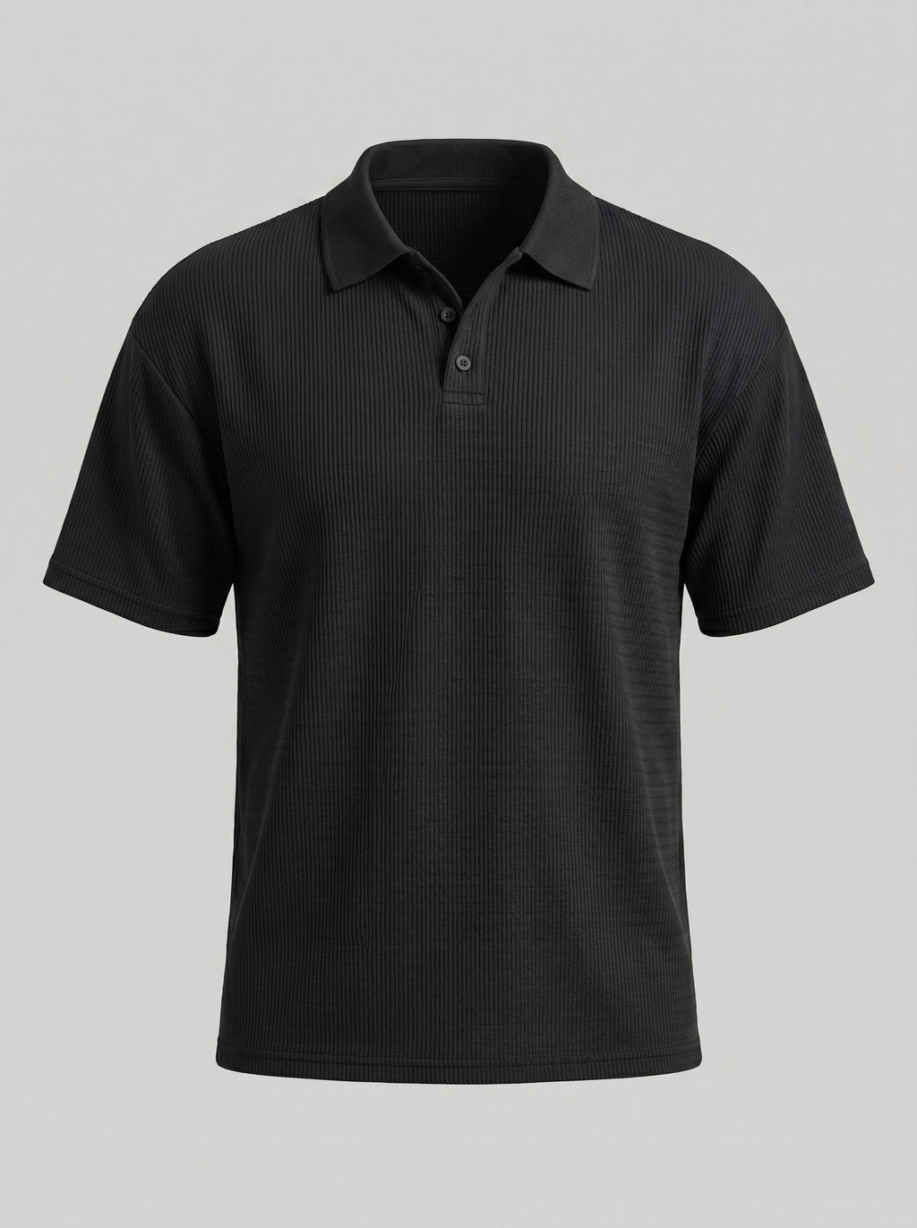 KZZ Men's Waffle-Knit Polo Shirt