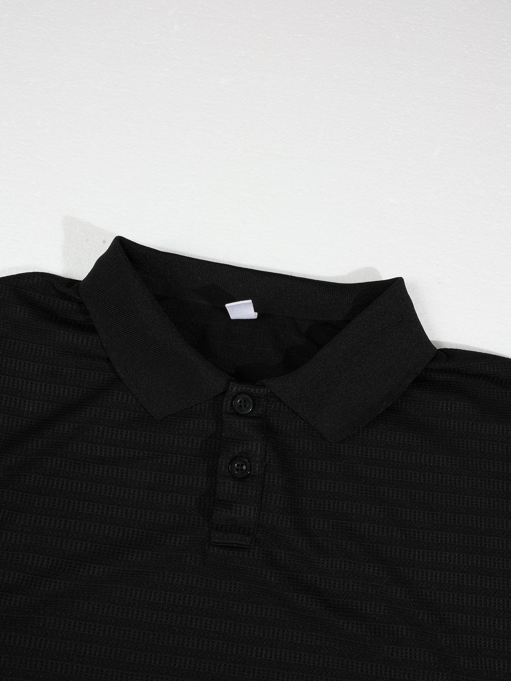 KZZ Men's Waffle-Knit Polo Shirt