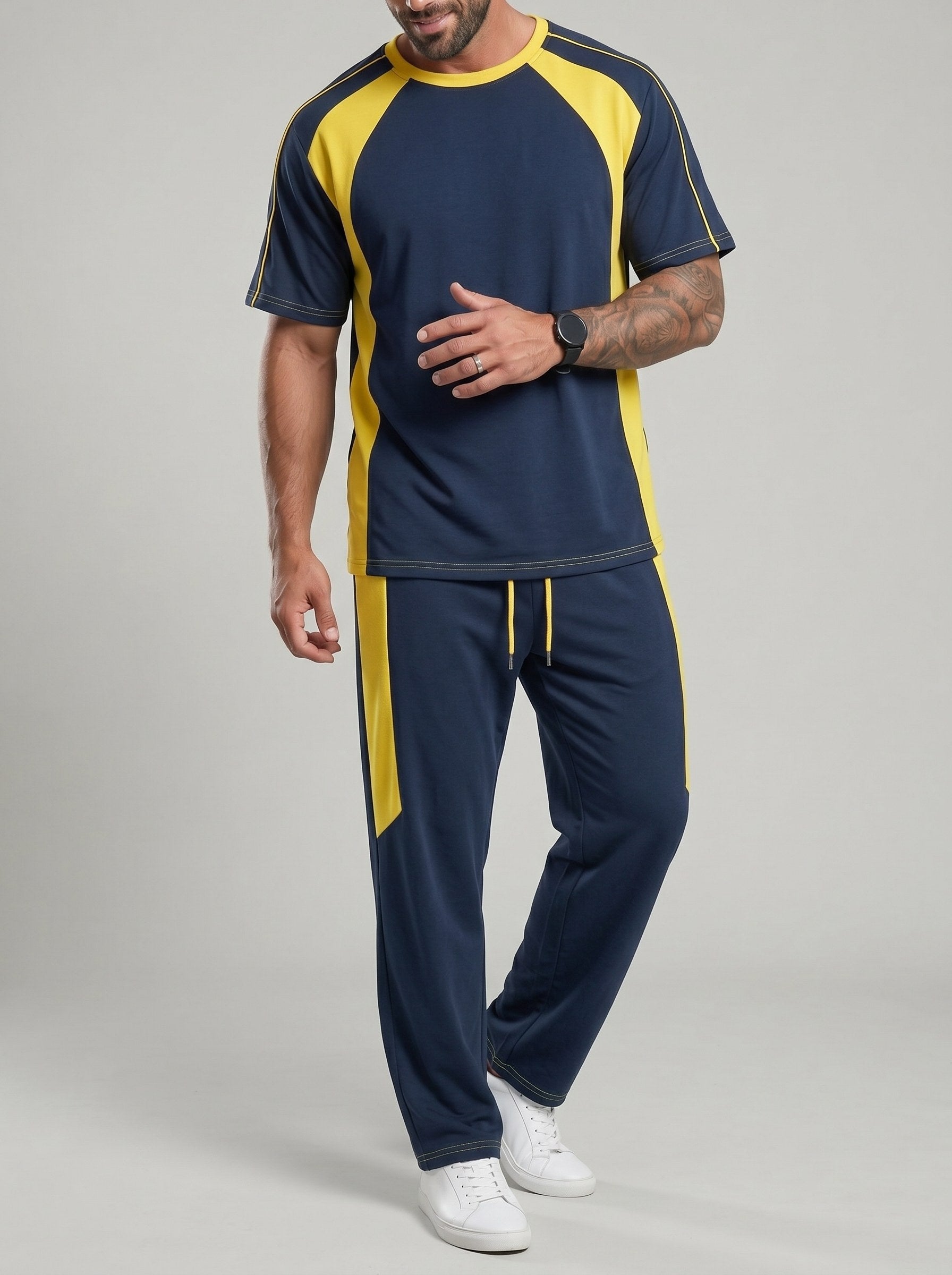 KZZ Men's Lightweight Summer Two-Piece Athletic Set