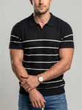 KZZ Men's Striped Short-Sleeve Top