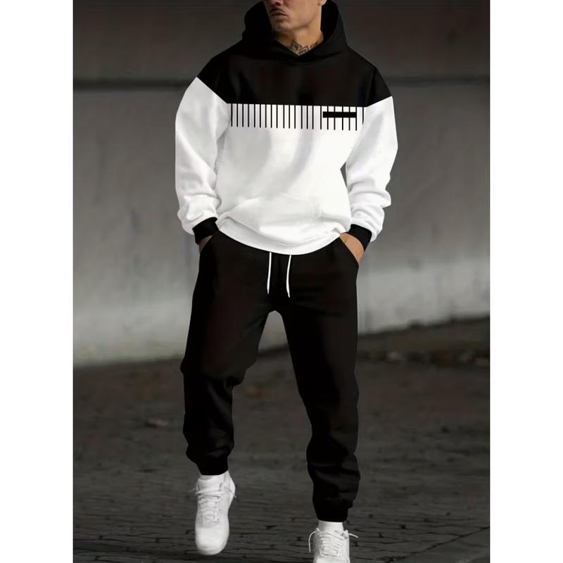 KZZ Simple Versatile Convenient Hoodie Set Clothes Menswear Long Sleeve Suits