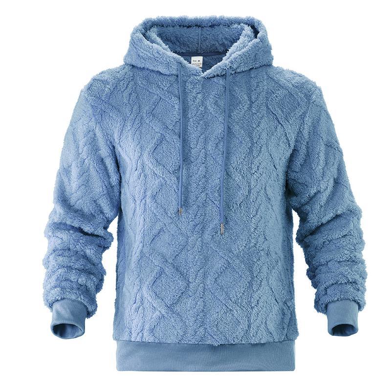 KZZ Men's Solid Color Fleece Hoodies Vintage Drawstring Sweatshirts